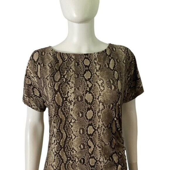 Michael Kors Snake Print Side Ruched Dress Medium - Picture 5 of 5